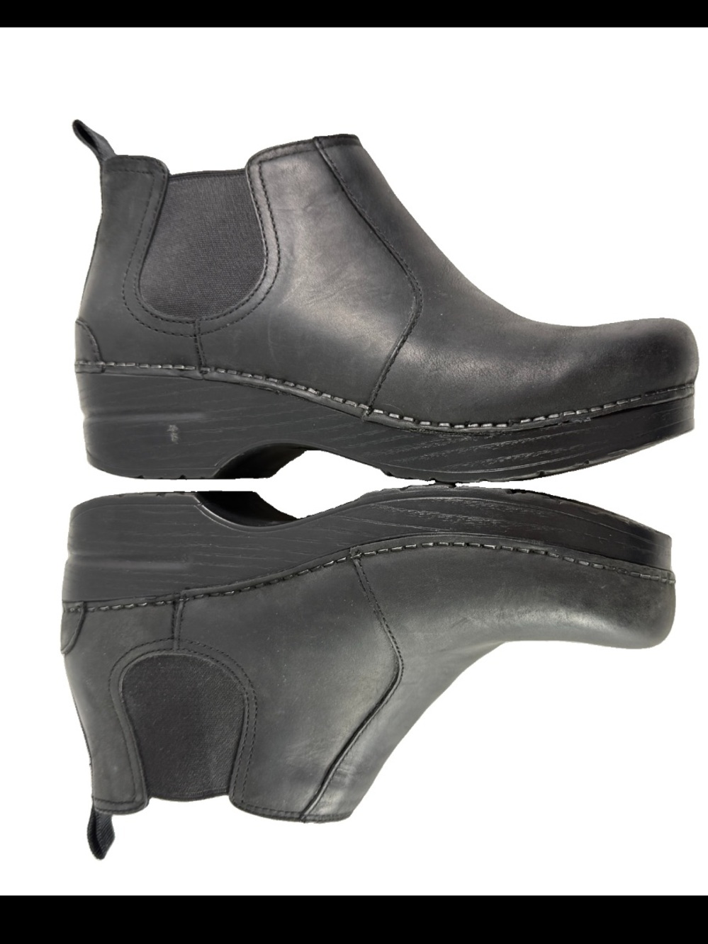 Dansko Frankie 38 Boot Chelsea Black Oiled Leather Women Size US 7.5-8 EU 38 EUC - Picture 13 of 16